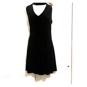 Velvety little black dress